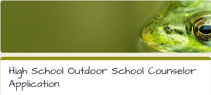 Outdoor School Volunteer Opportunity for VPS high school students!